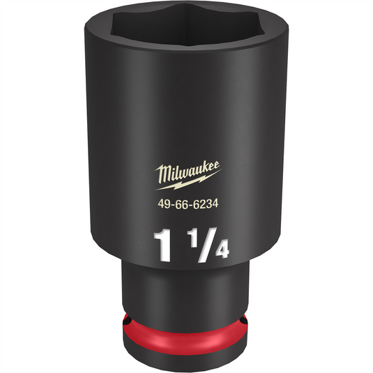 Milwaukee Tool SHOCKWAVE Impact Duty  1/2""Drive 1-1/4"" Deep 6 Point Socket