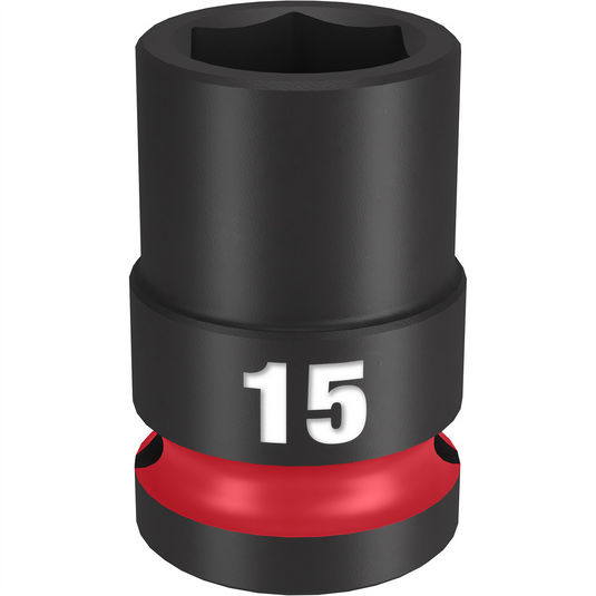 Milwaukee Tool SHOCKWAVE Impact Duty  1/2""Drive 15MM Standard 6 Point Socket