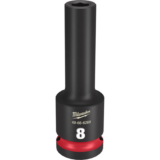 Milwaukee Tool SHOCKWAVE Impact Duty  1/2""Drive 8MM Deep 6 Point Socket