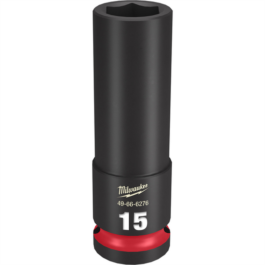 Milwaukee Tool SHOCKWAVE Impact Duty  1/2""Drive 15MM Deep 6 Point Socket