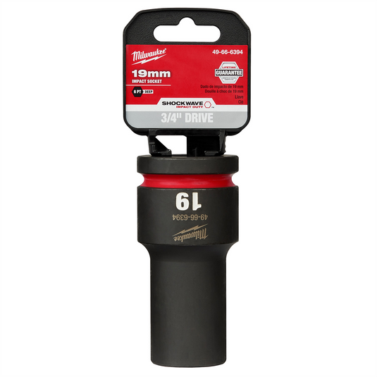 Milwaukee Tool SHOCKWAVE Impact Duty  3/4""Drive 19MM Deep 6 Point Socket