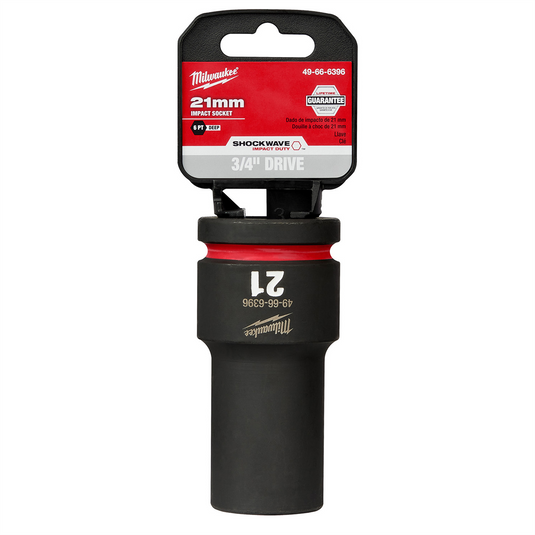 Milwaukee Tool SHOCKWAVE Impact Duty  3/4""Drive 21MM Deep 6 Point Socket
