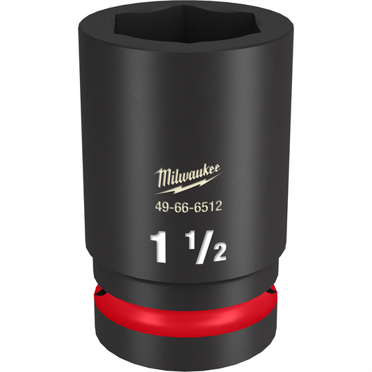 Milwaukee Tool SHOCKWAVE Impact Duty 1"" Drive 1-1/2"" Deep 6 Point Socket