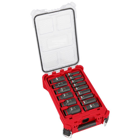 Milwaukee Tool SHOCKWAVE Impact Duty Socket 1/2&rdquo; Dr 15PC SAE PACKOUT Set