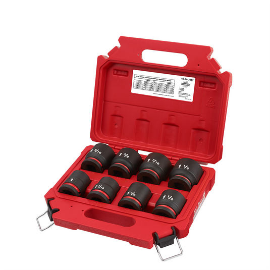 Milwaukee Tool 8PCSHOCKWAVE Impact Duty 3/4"" Drive SAE Standard 6 Point Socket Set