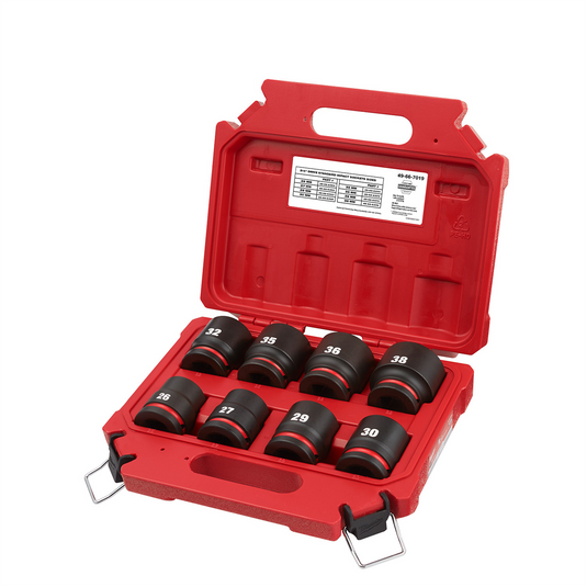 Milwaukee Tool 8PCSHOCKWAVE Impact Duty 3/4"" Drive Metric Standard 6 Point Socket Set