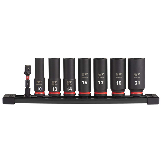 Milwaukee Tool 8PC SHOCKWAVE Impact Duty  3/8"" Drive Metric Deep 6 Point Socket Set