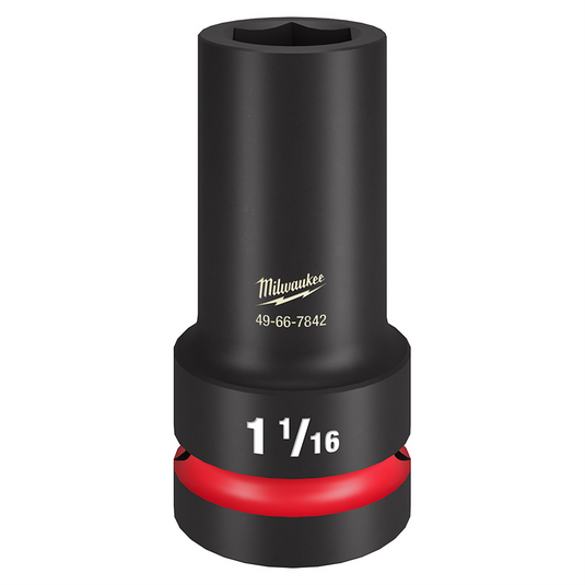 Milwaukee Tool SHOCKWAVE Impact Duty 1"" Drive 1-1/16"" Thin Wall Extra Deep 6 Point Socket