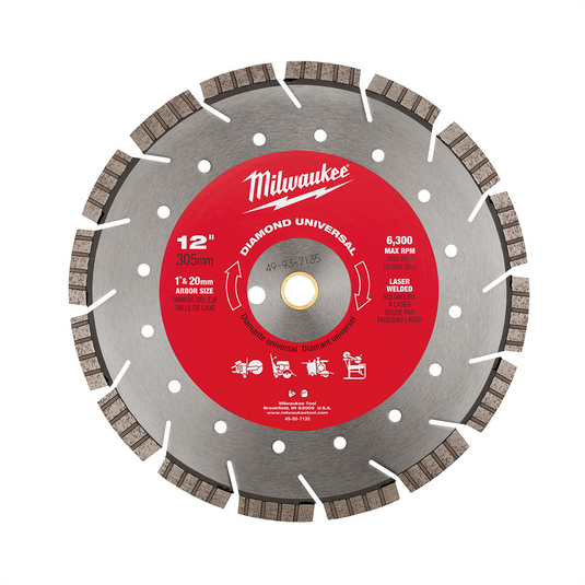 Milwaukee Tool 12"" Diamond Universal segmented-turbo