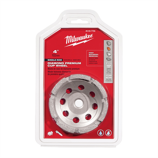 Milwaukee Tool 4"" Diamond Cup Wheel Single Row