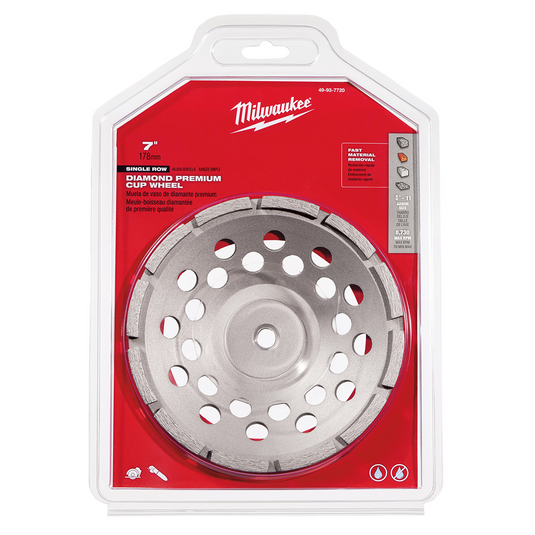 Milwaukee Tool 7"" Diamond Cup Wheel Single Row