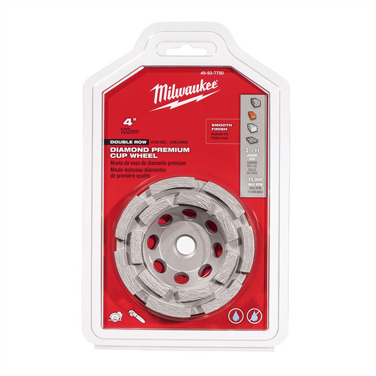 Milwaukee Tool 4"" Diamond Cup Wheel Double Row
