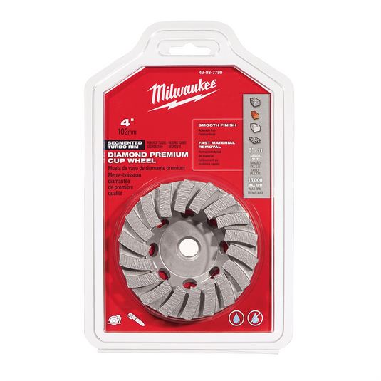 Milwaukee Tool 4"" Diamond Cup Wheel Segmented-Turbo