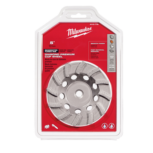Milwaukee Tool 5"" Diamond Cup Wheel Segmented-turbo