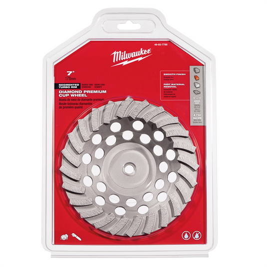 Milwaukee Tool 7"" Diamond Cup Wheel Segmented-turbo