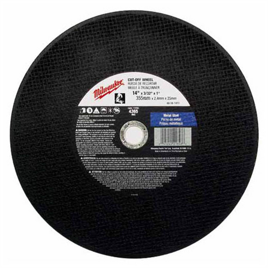 Milwaukee Tool 14"" x 3/32"" x 1"" Cut-Off Wheel (Type 1)