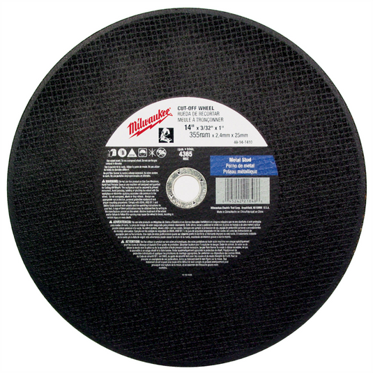 Milwaukee Tool 14"" x 3/32"" x 1"" Cut-Off Wheel (Type 1)