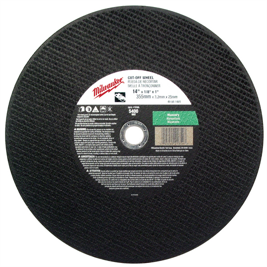 Milwaukee Tool 14"" x 1/8"" x 1"" Cut-Off Wheel (Type 1)