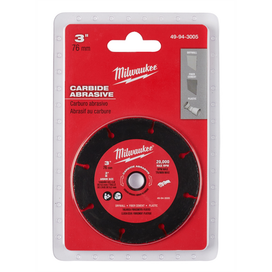 Milwaukee Tool 3"" CARBIDE ABRASIVE CUT OFF BLADE MAX 20K RPM