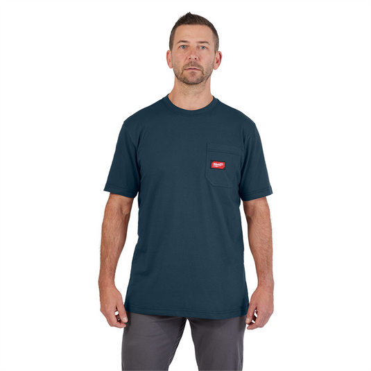 Milwaukee Tool GRIDIRON Pocket T-Shirt - Short Sleeve Blue 3X