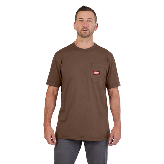 Milwaukee Tool GRIDIRON Pocket T-Shirt - Short Sleeve Brown 3X