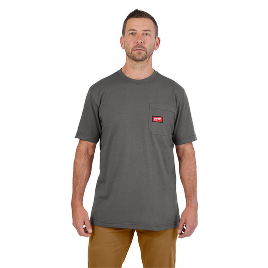 Milwaukee Tool GRIDIRON Pocket T-Shirt - Short Sleeve Gray 3X