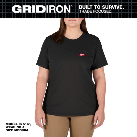 Milwaukee Tool Women's GRIDIRON Pocket T-Shirt - Short Sleeve -  Black -  M