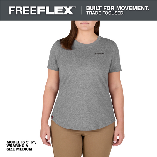Milwaukee Tool Women's FREEFLEX Hybrid Tee - Short Sleeve -  Gray - XL