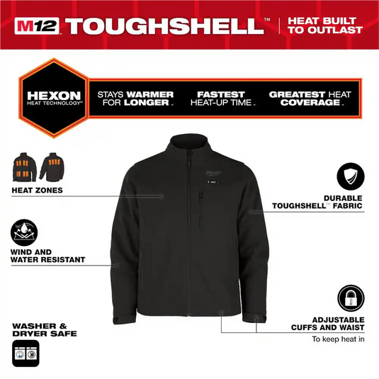 Milwaukee Tool M12 Heated TOUGHSHELL Jacket Kit; Black; 2X