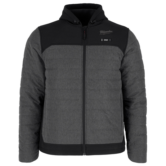 Milwaukee Tool M12 Heated Axis Hooded Jacket Kit with Hexon Heat Technology; 3X - Grey/Black