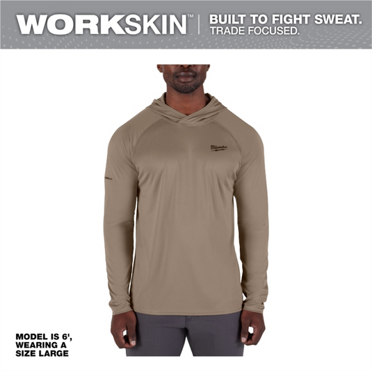 Milwaukee Tool WORKSKIN Hooded Sun Shirt - SANDSTONE XL