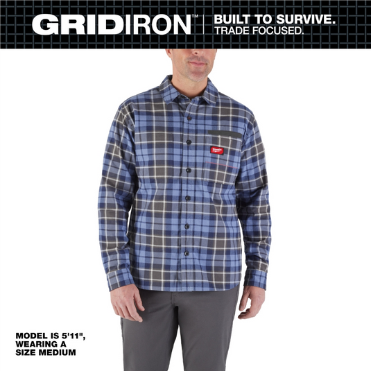 Milwaukee Tool GRIDIRON Flannel Shirt - Blue - L