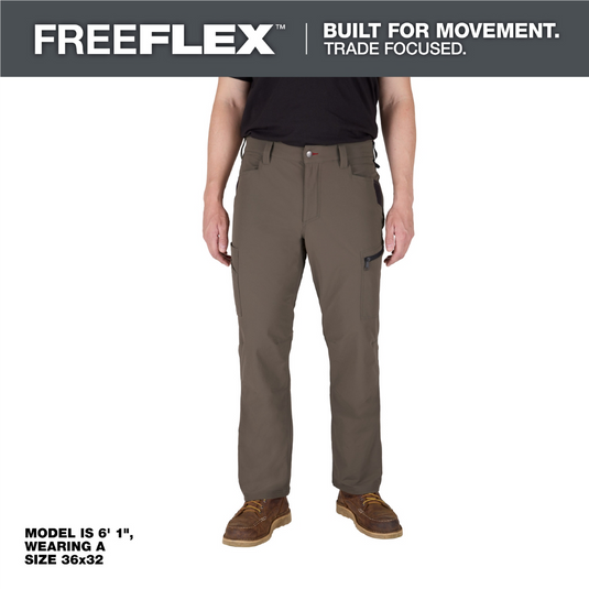 Milwaukee Tool FREEFLEX Tech Pants - Brown 32 X 34