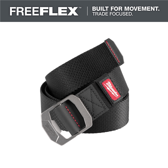 Milwaukee Tool FREEFLEX Nylon Webbing 1.5 Inch Belt - Black - Large