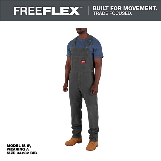 Milwaukee Tool FREEFLEX Unlined Bib Overalls - Gray - Size 32 X 30