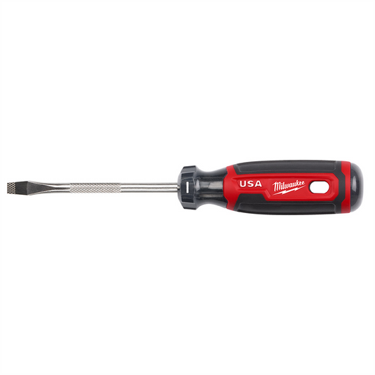 Milwaukee Tool 1/4"" Slotted 4"" Cushion Grip Screwdriver (USA)