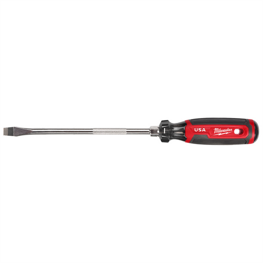 Milwaukee Tool 3/8"" Slotted 8"" Cushion Grip Screwdriver (USA)