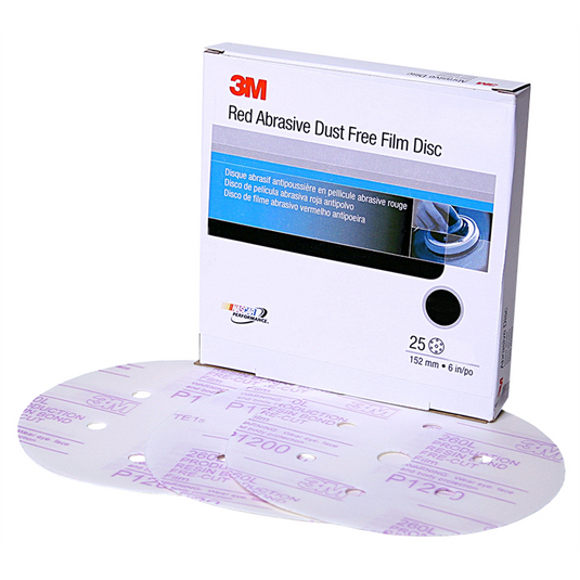 3M FINISHING FILM HOOKIT DISC D/F 6 IN P1200 25/BOX