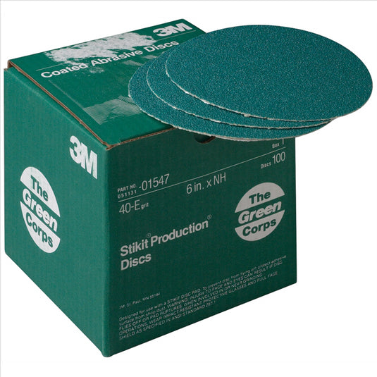 3M PRODUCTION DISCS STIKIT GREEN CORPS 40E 6IN 100/BX