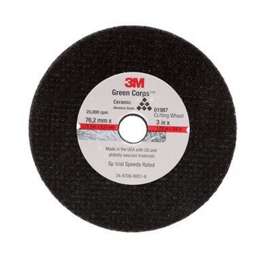 Cut-Off Wheel 01987; 3 in x 0.04 in x 3/8 in; 50Ea