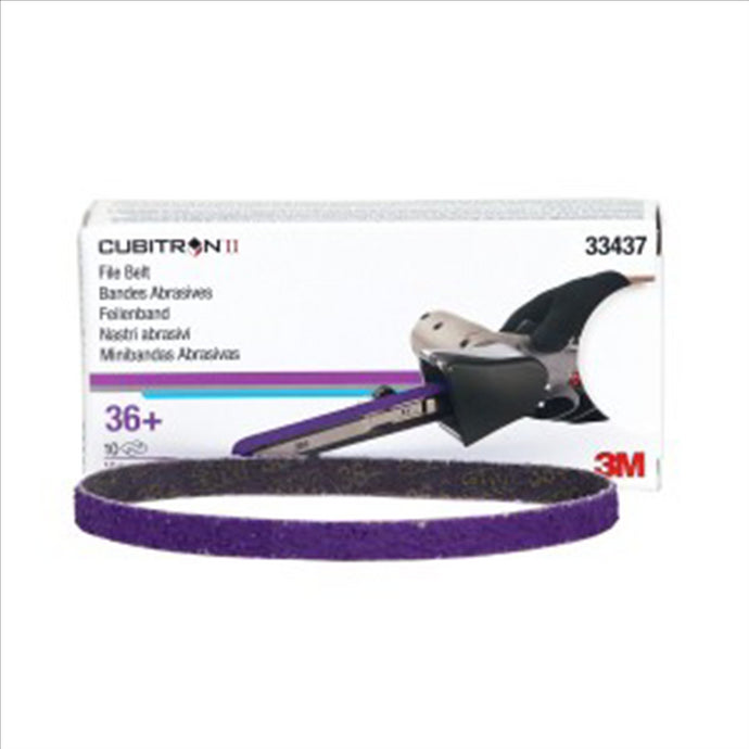 3M 3M™ Cubitron™ II File Belt; 33437; 36+; 10 mm x 330 mm (3/8 in x 13 in); 10 belts