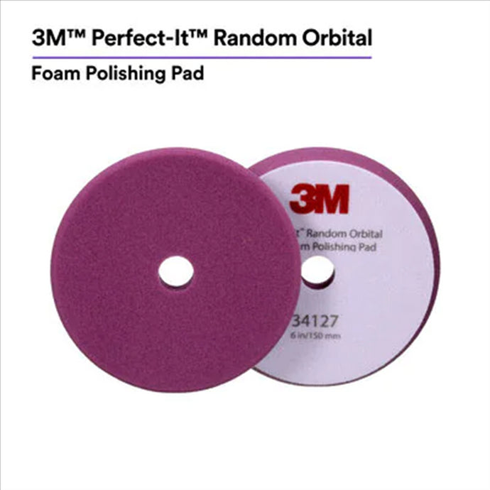 3M 3M™ Perfect-It™ Random Orbital Foam Polishing Pad 34127; 6 Inch (150 mm); Purple; 2 Pads/Bag