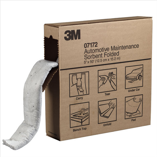 3M OIL SPILL FOLDED PADS 5"" x 50' PER BOX