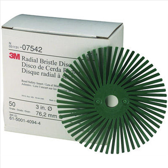 3M 3"" RADIAL GREEN BRISTLE DISCS 50 GRADE