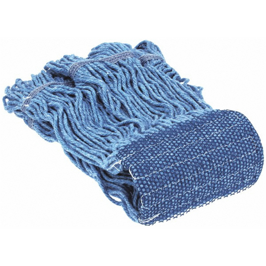 Msc Industrial Supply 5"" Blue Head Band; Small Blended Fiber Loop End Mop Head