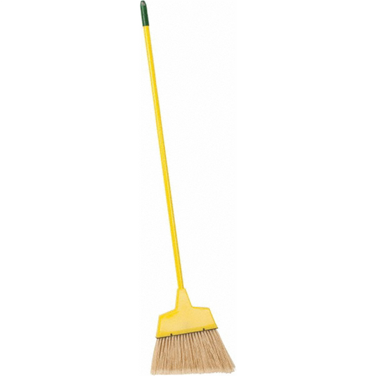 Msc Industrial Supply 12"" Wide; Yellow Polypropylene Bristles; Vinyl-Coated Metal Handle; Angled Broom