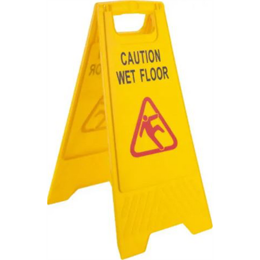 Caution - Wet Floor; 12"" Wide x 24"" High; Plastic Floor Sign