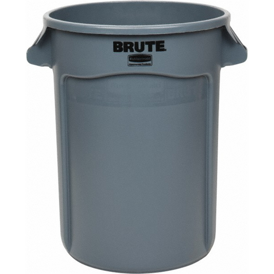 Msc Industrial Supply Round Polyethylene Trash Can; 32 Gal; Gray; 27.77"" High