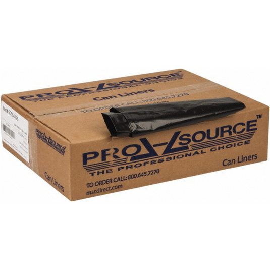 Msc Industrial Supply PRO-SOURCE 250 Qty 1 Pack 33 Gal 0.8 mil Household/Office Trash Bag; 33"" Wide x 39"" High; Black