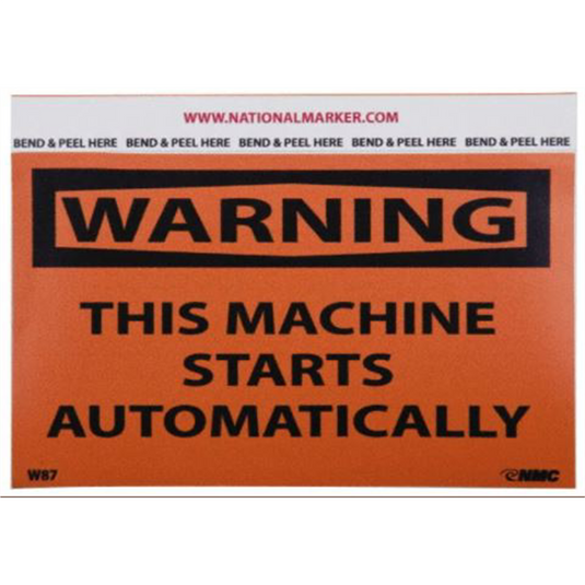 Msc Industrial Supply 5 Qty 1 Pack Accident Prevention Label; Header: WARNING